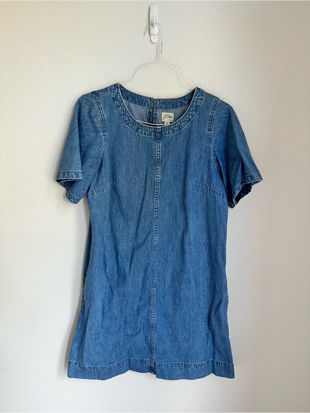J. Crew Blue Short Sleeve Denim Mini Dress